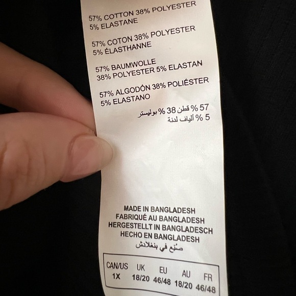 ADDITION ELLE - Tie-Front, D-Ring Ribbed Black Top - Picture 11 of 12